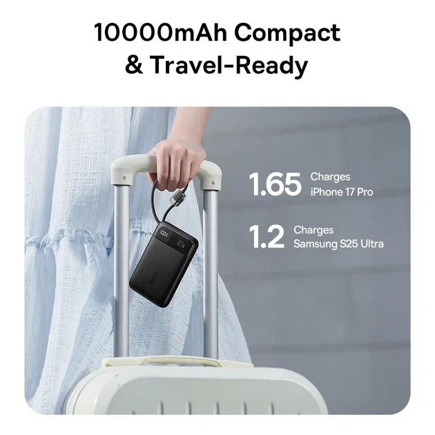 Повербанк на 10000 mAh 22.5W Baseus EnerFill FC11 Digital Display (1USB/Type-C, 22.5W, PD). Black - зображення 3