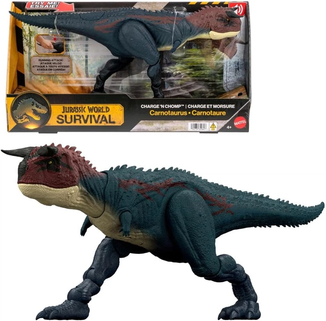 Динозавр Карнотавр зі звуком Світ Юрського Періоду World Survival Carnotaurus Dinosaur Mattel (JKG85) - Фото 1 Динозавр Карнотавр зі звуком Світ Юрського Періоду World Survival Carnotaurus Dinosaur Mattel (JKG85) - зображення 1