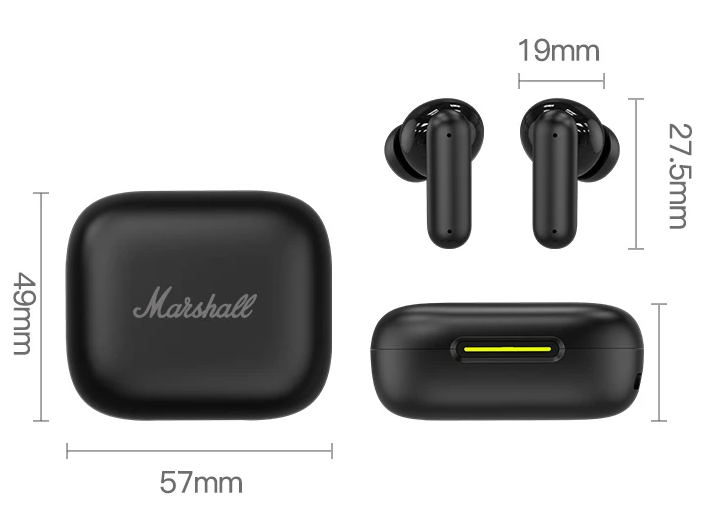 Бездротові навушники Marshall B19 TWS Bluetooth, стильні навушники в кейсі із сенсорним керуванням - зображення 3