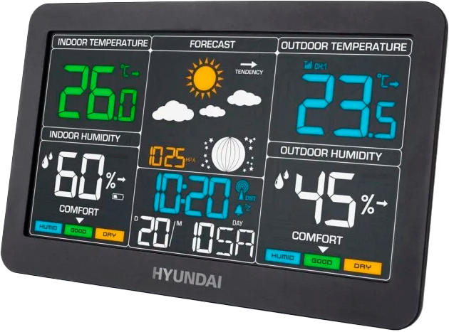 Stacja pogodowa Hyundai HY-WS4480 Black (HY-WS4480) - obraz 2