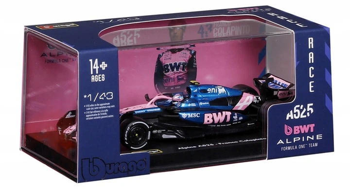 Металева модель автомобіля Bburago Formula Alpine A525 F. Colapinto 1:43 38258_43 (4893993020164) - зображення 2
