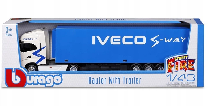 Металева модель автомобіля Bburago Street Fire Haulers Iveco S-Way 1:43 31469 (4893993314690) - зображення 2
