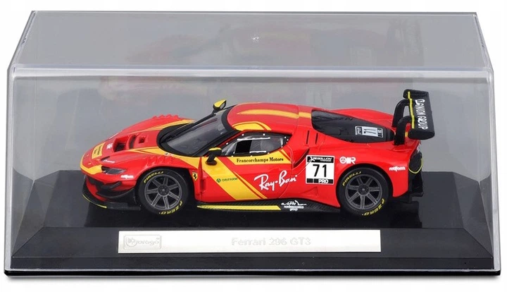 Металева модель автомобіля Bburago Ferrari Racing 296 GT3 2023 1:43 18-36313 (4893993363131) - зображення 2