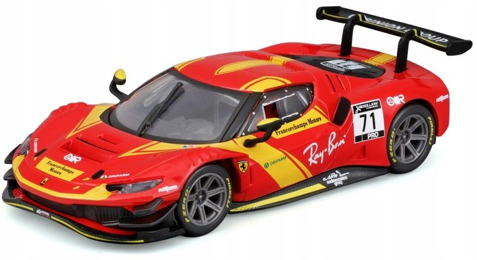 Металева модель автомобіля Bburago Ferrari Racing 296 GT3 2023 1:43 18-36313 (4893993363131) - зображення 3