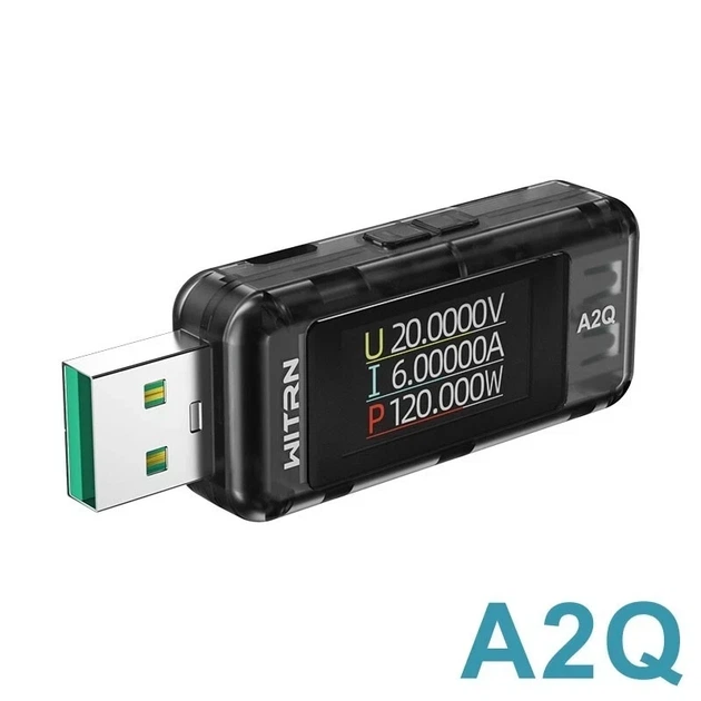 USB тестер напруги та струму WITRN A2Q з визначенням протоколів заряджання - Фото 2 USB тестер напруги та струму WITRN A2Q з визначенням протоколів заряджання - зображення 2