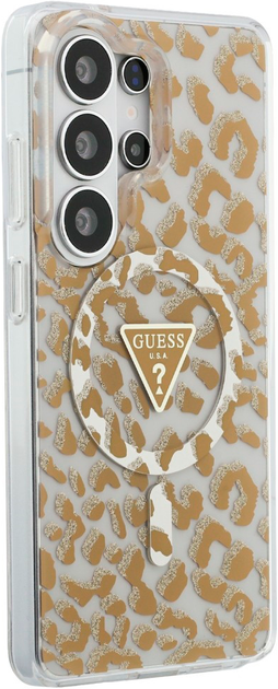 Etui Guess IML Leopard Print Triangle MagSafe do Samsung Galaxy S26 Ultra Bronze (3666339613914) - obraz 4