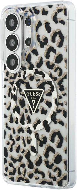 Etui Guess IML Leopard Print Triangle MagSafe do Samsung Galaxy S26 Ultra Black (3666339613891) - obraz 2