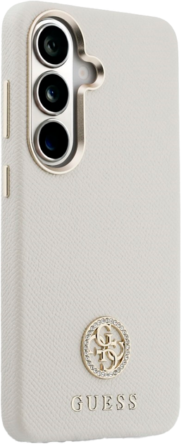 Etui Guess Rhinestone Round Logo MagSafe do Samsung Galaxy S26 Beige (3666339613426) - obraz 4