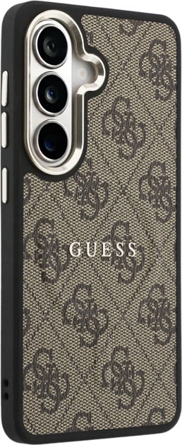 Etui plecki Guess 4G Embossed Ring MagSafe do Samsung Galaxy S26 Brown (3666339613181) - obraz 4