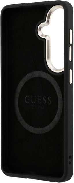 Etui Guess Saffiano Peony Embossed Ring MagSafe do Samsung Galaxy S26 Black (3666339613273) - obraz 7