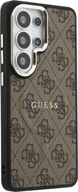Etui plecki Guess 4G Embossed Ring MagSafe do Samsung Galaxy S26 Ultra Brown (3666339614119) - obraz 4