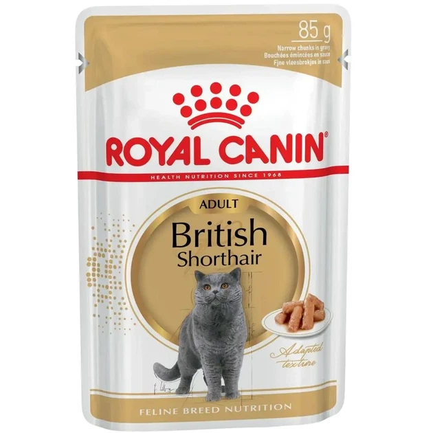 ROYAL CANIN British Shorthair Adult Вологий корм для дорослих котів породи Британська короткошерста 85 г - Фото 1 ROYAL CANIN British Shorthair Adult Вологий корм для дорослих котів породи Британська короткошерста 85 г - изображение 1