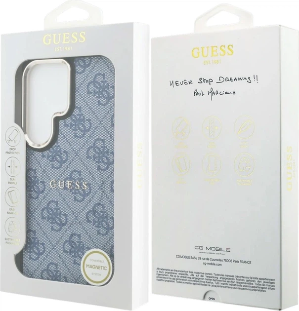 Etui plecki Guess 4G Embossed Ring MagSafe do Samsung Galaxy S26 Ultra Blue (3666339613235) - obraz 8