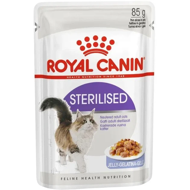 ROYAL CANIN Sterilised Jelly Вологий корм для дорослих стерилізованих котів 85 г - Фото 1 ROYAL CANIN Sterilised Jelly Вологий корм для дорослих стерилізованих котів 85 г - изображение 1
