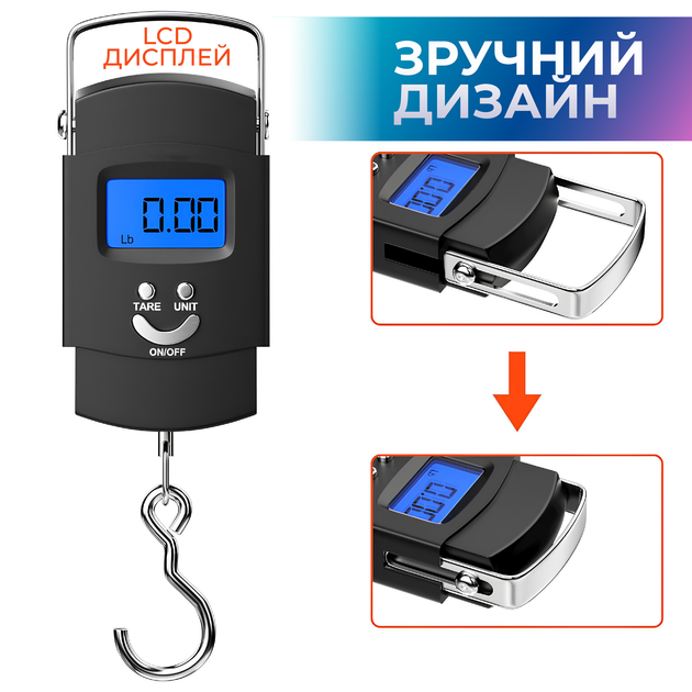 Весы для багажа весы кантерные портативные электронные весы ручные безмен до 30 кг Kayfovo EPS 12 - изображение 2
