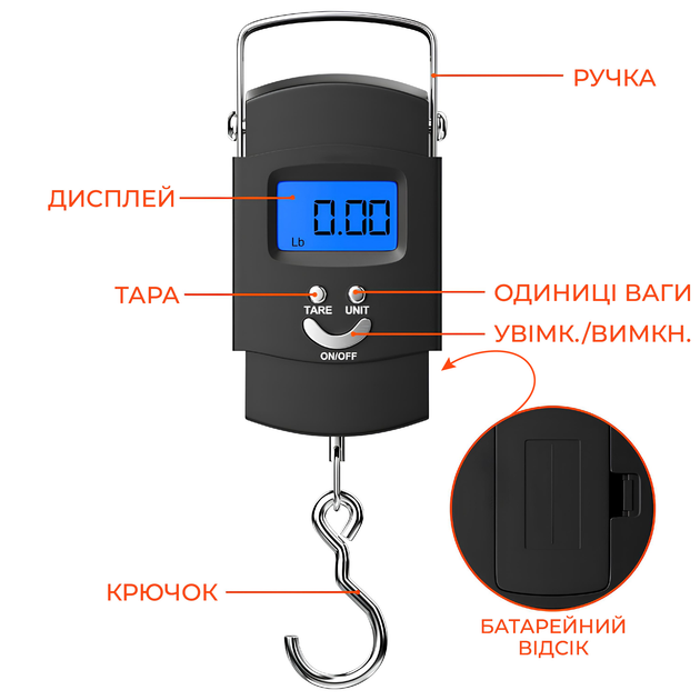 Весы для багажа весы кантерные портативные электронные весы ручные безмен до 30 кг Kayfovo EPS 12 - изображение 5