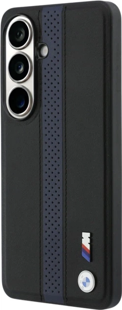 Etui BMW Perforated Stripe Logo MagSafe do Samsung Galaxy S26 Black/Blue (BMHMS26S25PCPSKB) - obraz 2