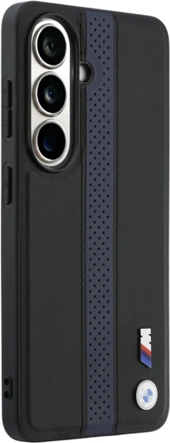 Etui BMW Perforated Stripe Logo MagSafe do Samsung Galaxy S26 Black/Blue (BMHMS26S25PCPSKB) - obraz 4