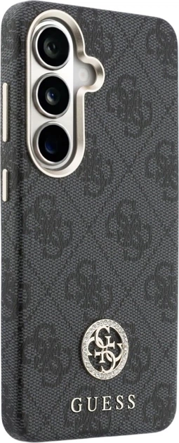 Etui plecki Guess 4G Rhinestone Round Logo MagSafe do Samsung Galaxy S26 Black (3666339613334) - obraz 4