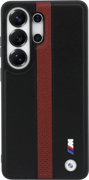 Etui BMW Perforated Stripe Logo MagSafe do Samsung Galaxy S26 Ultra Black/Red (BMHMS26L25PCPSKR) - obraz 3