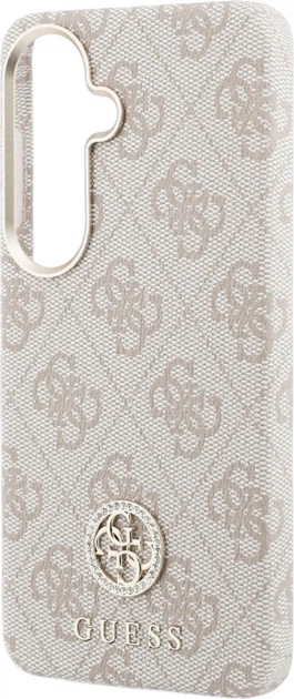 Etui plecki Guess 4G Rhinestone Round Logo MagSafe do Samsung Galaxy S26 Pink (3666339613365) - obraz 6