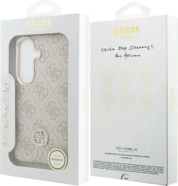 Etui plecki Guess 4G Rhinestone Round Logo MagSafe do Samsung Galaxy S26 Pink (3666339613365) - obraz 8