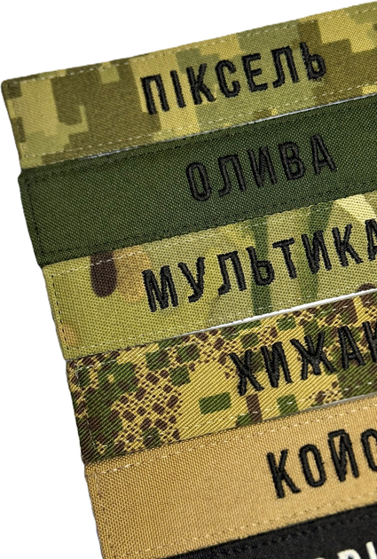Шеврон именной уставной | Фамилия на заказ (пиксель, олива, мультикам, койот, черный, хищник) 12.5х2.5 на липучке - изображение 2