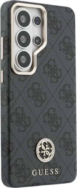 Etui plecki Guess 4G Rhinestone Round Logo MagSafe do Samsung Galaxy S26 Ultra Black (3666339613358) - obraz 4