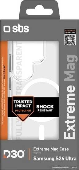 Etui plecki SBS Extreme D30 Case with MagSafe do Samsung Galaxy S26 Ultra Transparent (TED3OMAGCOVSAS26U) - obraz 2