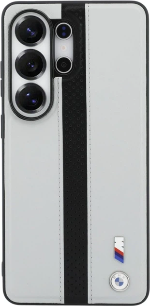 Etui BMW Perforated Stripe Logo MagSafe do Samsung Galaxy S26 Ultra Grey/Black (BMHMS26L25PCPSGK) - obraz 3