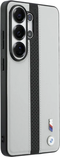 Etui BMW Perforated Stripe Logo MagSafe do Samsung Galaxy S26 Ultra Grey/Black (BMHMS26L25PCPSGK) - obraz 4