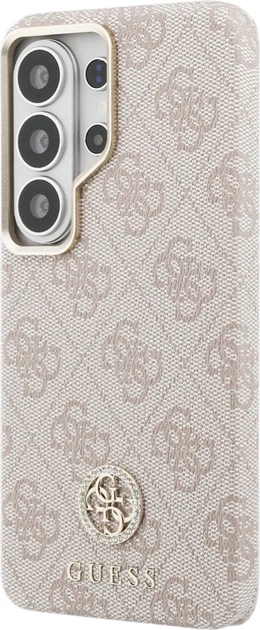 Etui plecki Guess 4G Rhinestone Round Logo MagSafe do Samsung Galaxy S26 Ultra Pink (3666339613389) - obraz 2