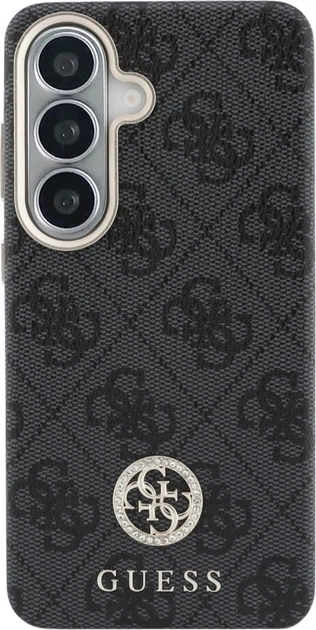 Etui plecki Guess 4G Rhinestone Round Logo MagSafe do Samsung Galaxy S26 Plus Black (3666339613341) - obraz 3