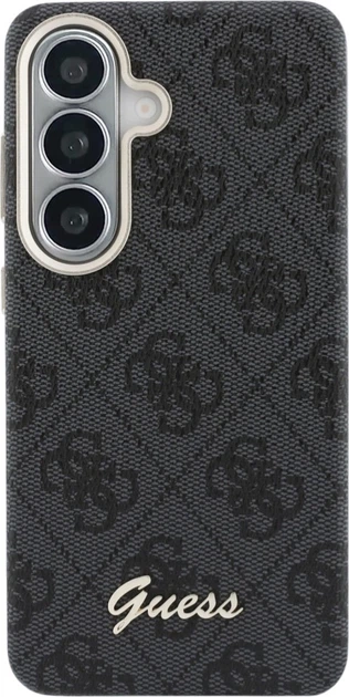 Etui plecki Guess 4G Script MagSafe do Samsung Galaxy S26 Black (3666339612979) - obraz 3