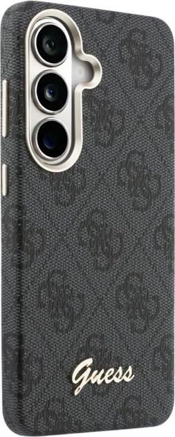 Etui plecki Guess 4G Script MagSafe do Samsung Galaxy S26 Black (3666339612979) - obraz 4