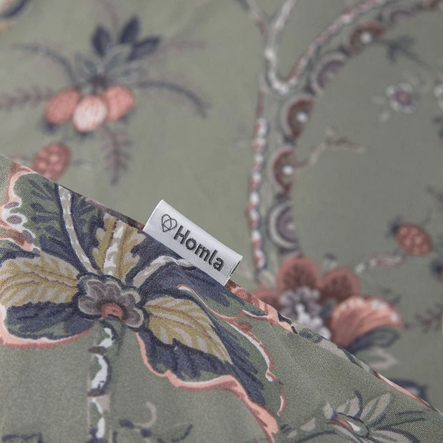 Komplet pościeli Homla Claras Poszewka na kołdrę 160 x 200 cm + 2 poszewki na poduszki 70 x 80 cm z mikrofibry w liście i kwiaty szara (5902869997901) - obraz 4