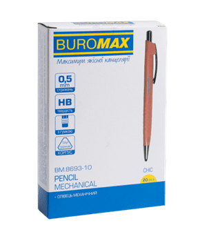Олівець мех. 0,5мм BUROMAX 8693-10 трикутний, рожевий (20), /BM.8693-10/ - Фото 2 Олівець мех. 0,5мм BUROMAX 8693-10 трикутний, рожевий (20), /BM.8693-10/ - изображение 2