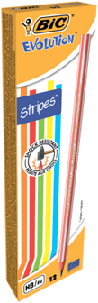 Олівець графітовий BIC 646 Evolution Stripes HB, пластиковий в смужку (12) /bc918487/ - зображення 5