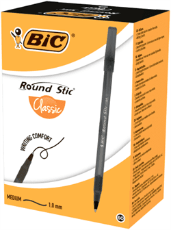 Ручка кулькова BIC Round Stic чорна (60) /bc9205681/ - изображение 2