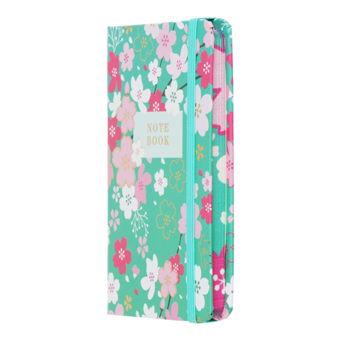 Блокнот BUROMAX А6 80арк. BLOSSOM 256102-14 блакитний, тв.лам.обкл., на гумці, крем.папір (24) /BM.256102-14/ - зображення 2