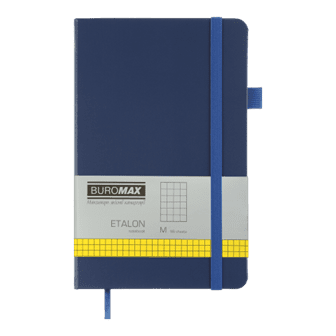 Блокнот BUROMAX 125*195мм 96арк. ETALON 291160-02 штучна шкіра, синій (клітинка) /BM.291160-02/ - Фото 1 Блокнот BUROMAX 125*195мм 96арк. ETALON 291160-02 штучна шкіра, синій (клітинка) /BM.291160-02/ - изображение 1