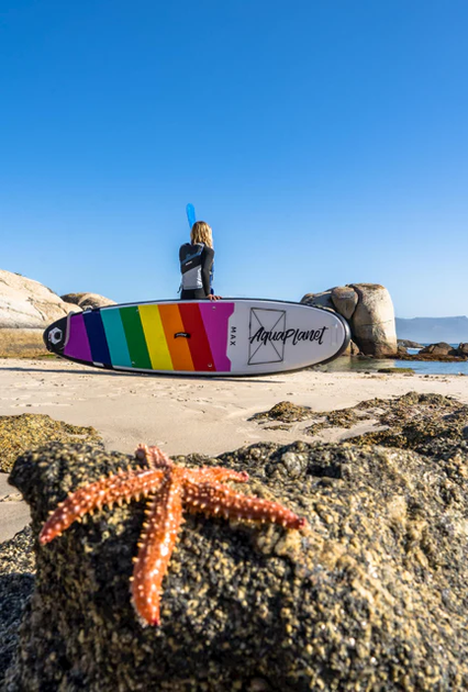 SUP-доска надувная Aquaplanet Max Rainbow 10'6" (320х78х15 см) с веслом и аксессуарами - изображение 12