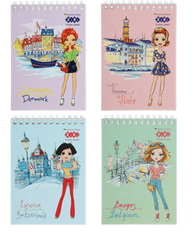 Блокнот ZiBi KIDS Line А6 на гориз. спір. 40арк. TRAVEL GIRLS 12136 (20) /ZB.12136/ - Фото 1 Блокнот ZiBi KIDS Line А6 на гориз. спір. 40арк. TRAVEL GIRLS 12136 (20) /ZB.12136/ - изображение 1