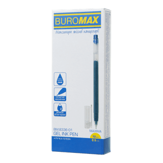 Ручка гелева BUROMAX 8336-01 MAXIMA синя (12), /BM.8336-01/ - изображение 2