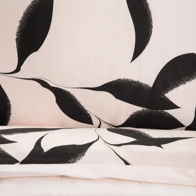 Комплект постільної білизни Homla Lydia підковдра 220 x 200 см + 2 наволочки 70 x 80 см з сатину в листя бежевий (5906496755552) - зображення 5