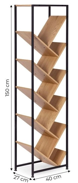 Regał na książki ModernHome by Multistore geometryczny Loft 10 półek Jasny dąb (SJ4027150TL-19) - obraz 6