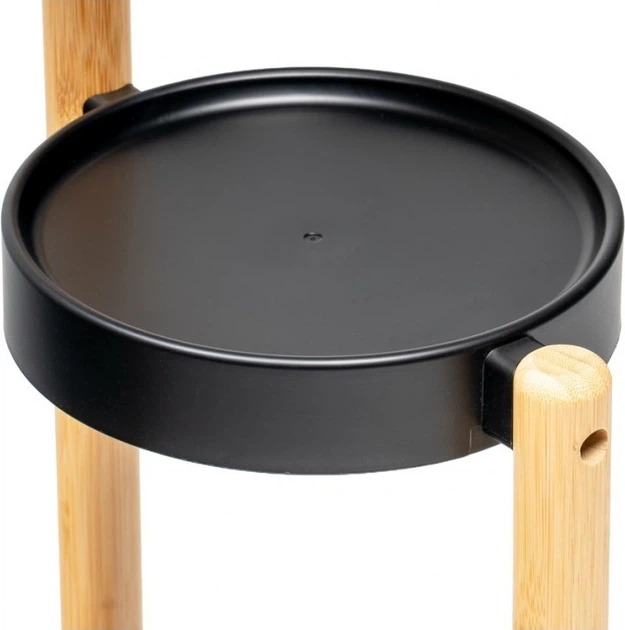 Підставка для квітів Meven 3-рівнева бамбукова 26 x 50 x 80 см Чорна (5905842530911) - зображення 4