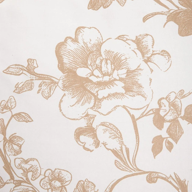 Komplet pościeli Homla Elena Poszewka na kołdrę 160 x 200 cm + 2 poszewki na poduszki 70 x 80 cm z mikrofibry w kwiaty beżowy (5906496755569) - obraz 5