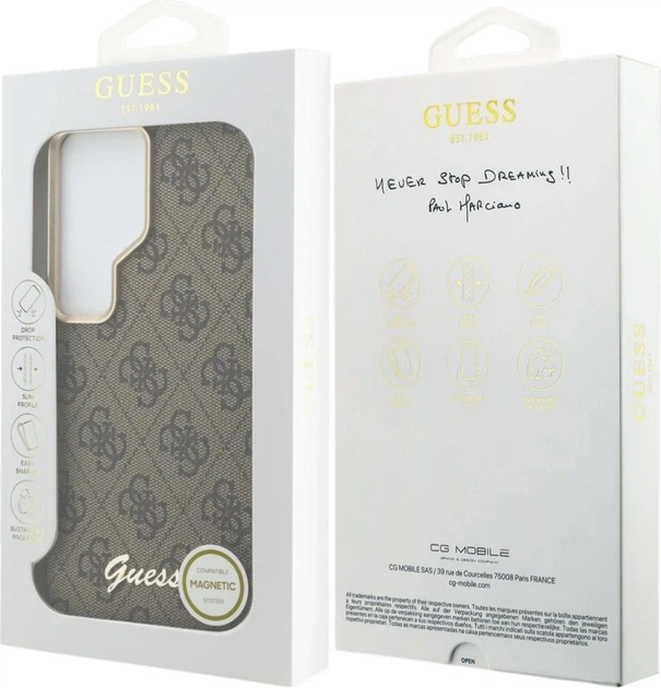 Etui plecki Guess 4G Script MagSafe do Samsung Galaxy S26 Ultra Brown (3666339613020) - obraz 8