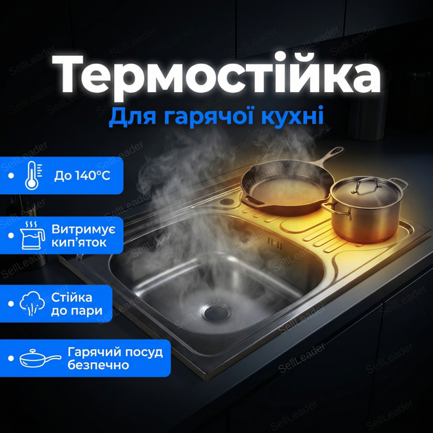 Мийка накладна кухонна Vivia 50х60см раковина нержавіюча сталь для тумби мийниця крило праве для посуду - Фото 6 Мийка накладна кухонна Vivia 50х60см раковина нержавіюча сталь для тумби мийниця крило праве для посуду - зображення 6